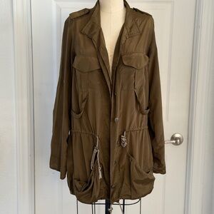 Olive Green Lightweight Cargo Jacket